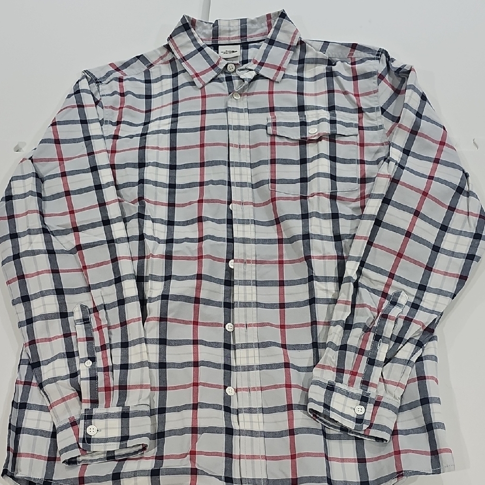 The North Face Men's Plaid Shirt - Red, Blue, and White